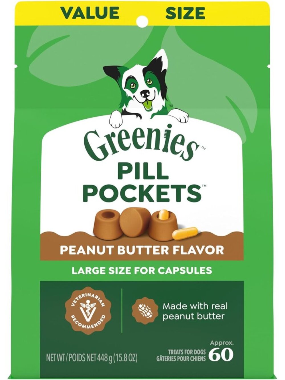 Pill Pockets for Dogs Large Size, Dog Treat Pouch for Capsule Medication, Peanut